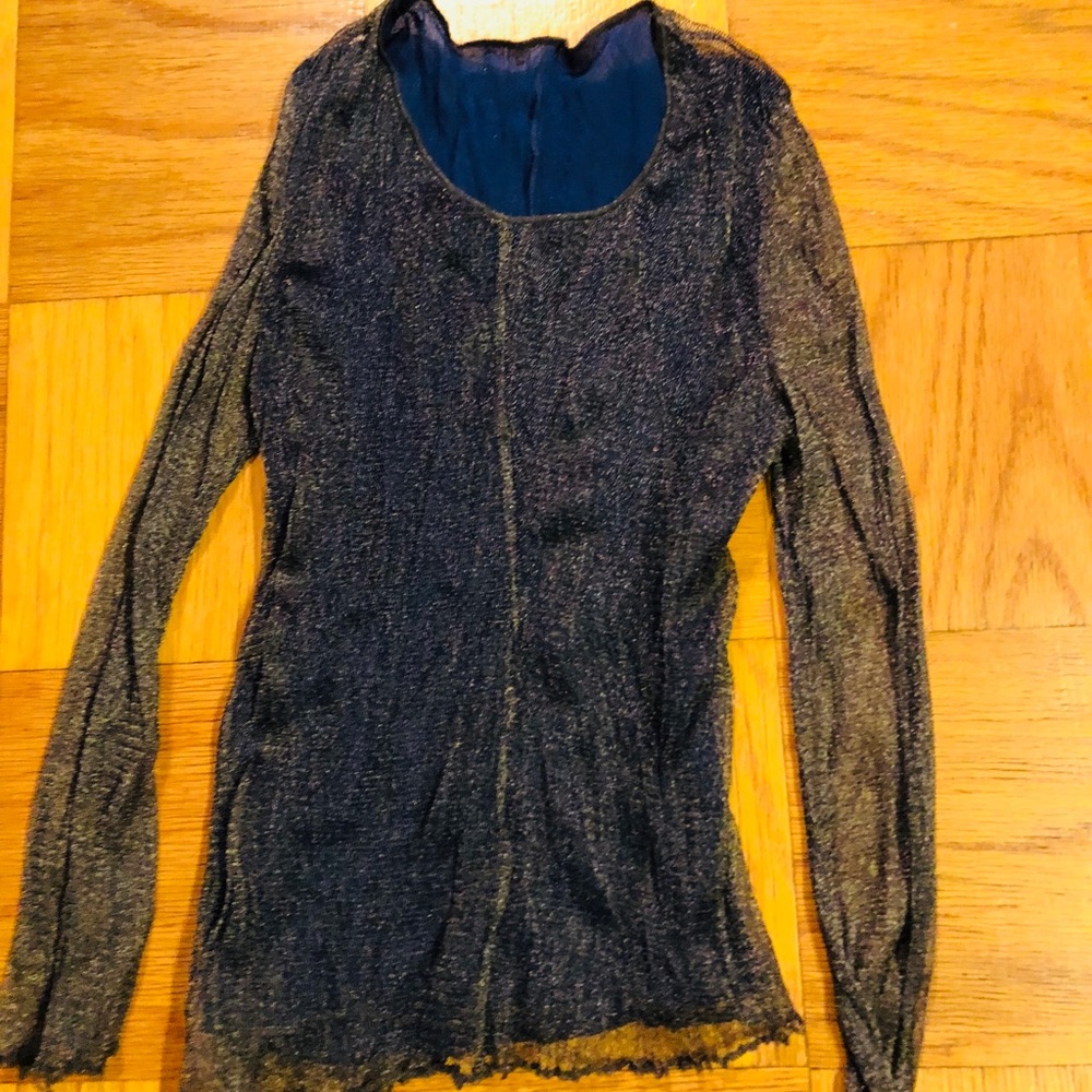 Amneris Bonvicini top silver mesh, lining. Size 8